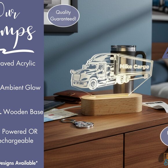 Cargo Truck Custom Name Light • Personalized LED Cloud Decor • Baby Gift - Picture 3 of 8